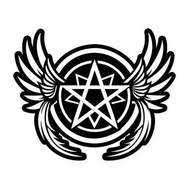 Pentagram biçiminde beş köşeli kanat simgesi