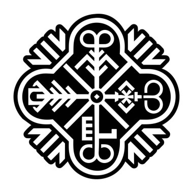 Runik anahtar simgesi simgesi katı biçiminde