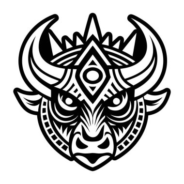 kabile dövmesi kafası. El çizimi dövme..