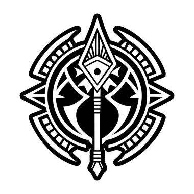 Kutsal mızrak motif simgesi kabartma biçiminde