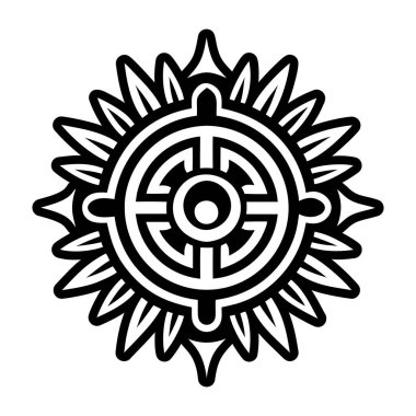 Hayalet güneş sembolü simgesi, kabartma biçiminde