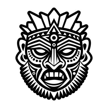 Ruh maskesi tasvir eden katı bir biçim simgesi