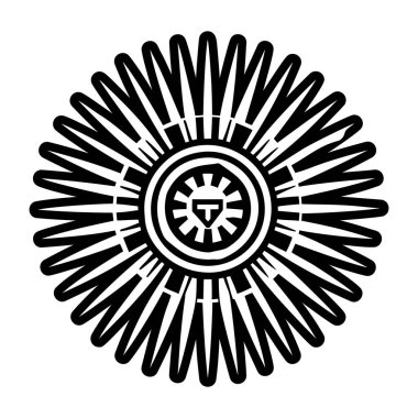 Güneş ışınları kabile simgesi biçiminde.