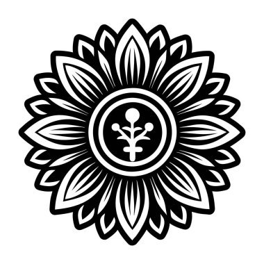 Çiçek açan yaban çiçeği dövmesi simgesi