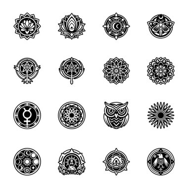 Dekoratif süsler kümesi.