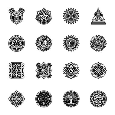 farklı dekoratif elementlerin vektör kümesi.