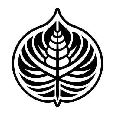 Bodhi yaprağını tasvir eden dolu bir biçim simgesi