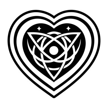 Kozmik kalp dövmesini tasvir eden bir sembol.