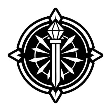 Kristal değneği tasvir eden katı biçim simgesi