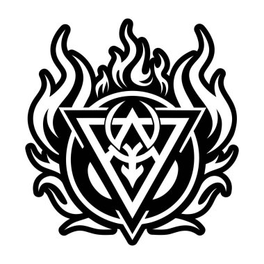 Çift alevden oluşan bir kabartma tarzı simgesi