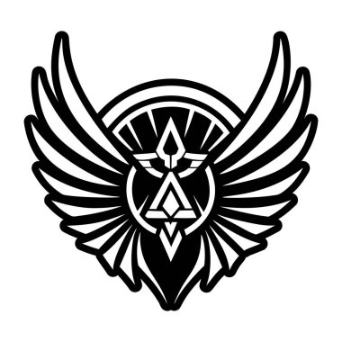 Ruhsal kanatları tasvir eden katı biçim simgesi