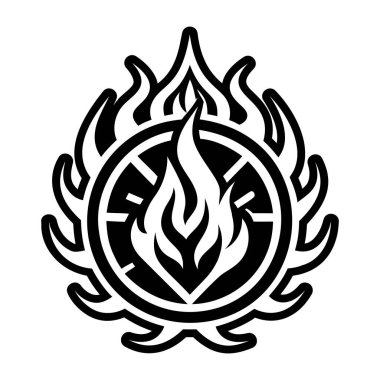 Katı biçimdeki ateş sembolü dövme simgesi