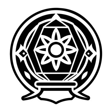 Kabartma biçiminde yüzen kristal dövme simgesi