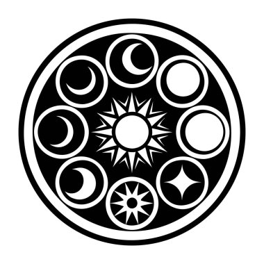 Ay aşamaları dövme simgesi biçiminde