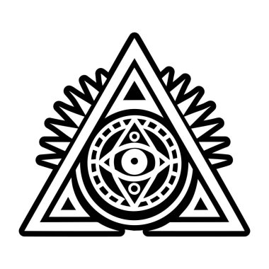 Kabartma biçiminde mistik üçgen dövme simgesi