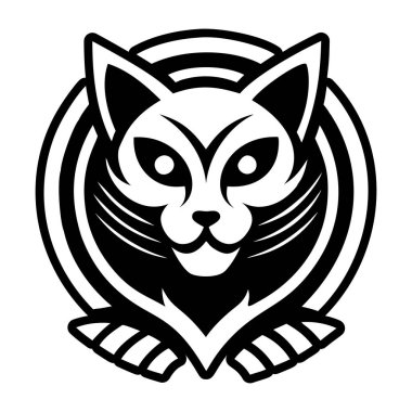 Hayalet kedi dövme ikonu, kabartma stili