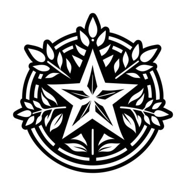 Mistik bir yıldızı tasvir eden kabartma biçimi simgesi