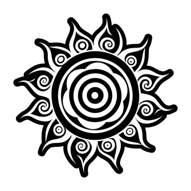 Bir kabile güneş dövmesi sembolü.