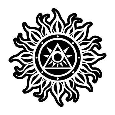 Siyah ve beyaz mandala. vektör illüstrasyonu