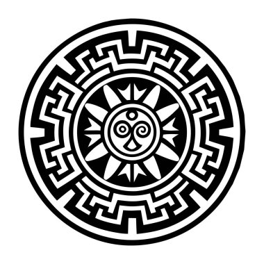 Eski Yunan süsü şeklinde siyah yuvarlak bir çember süsü.