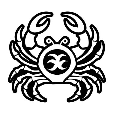 Yengeç sembolünün kabartma stili simgesi