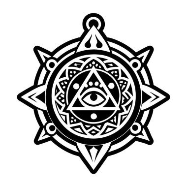 Kabartma biçiminde mistik tılsım simgesi
