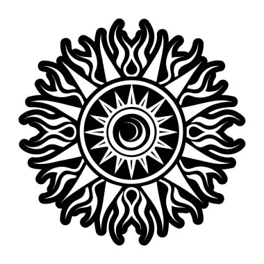 Somut biçimde güneş sembolü simgesi