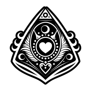 Ouija tahta sembolünün kabartma tarzı simgesi