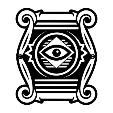 Gizemli parşömen sembolünün bir simgesi
