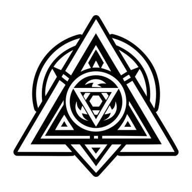 Kutsal üçgen sembolünün katı biçim simgesi
