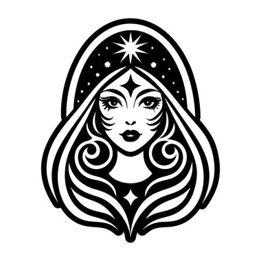 Gizemli kadın sembolünün katı bir simgesi