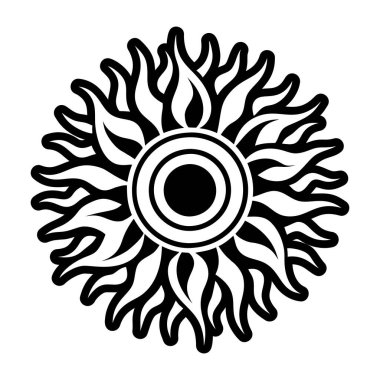 Somut biçimde güneş sembolü simgesi