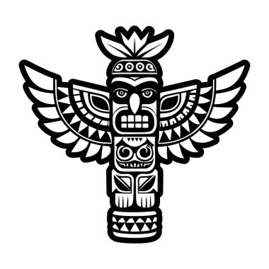 Kabartma biçiminde totem direği simgesi