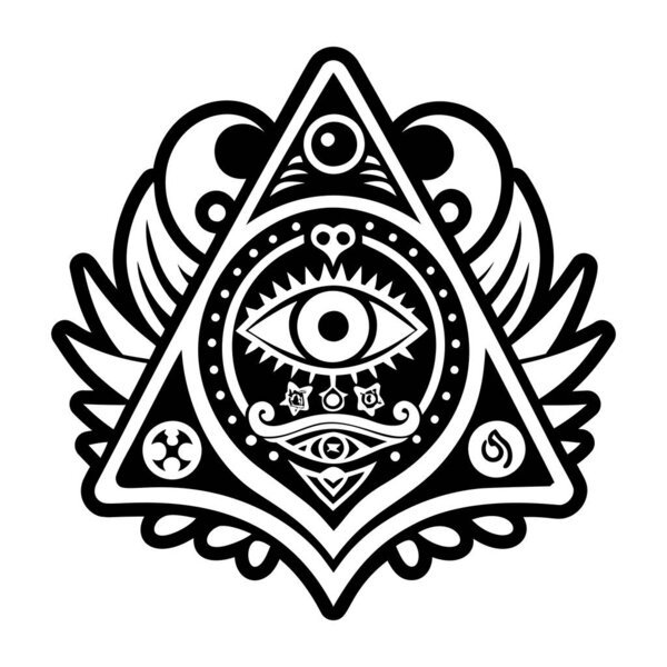 A solid style icon of spirit board symbol