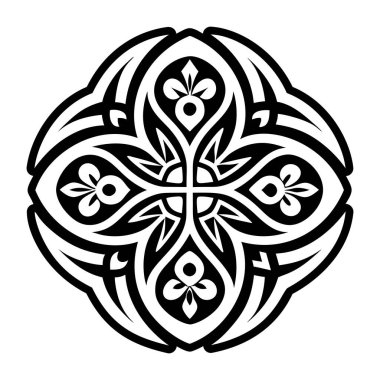 Vektör siyah beyaz mandala