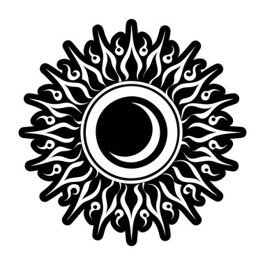 Güneş tutulması sembolünün katı biçim simgesi