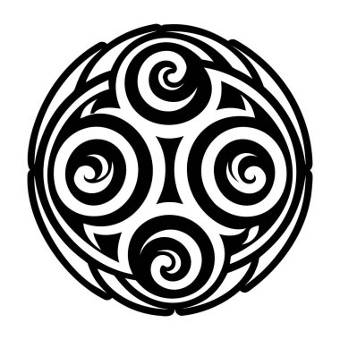 Kabartma biçiminde Maori koru simgesi simgesi