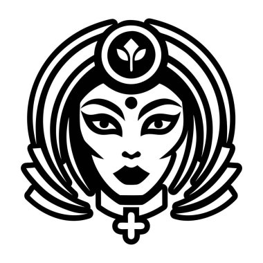Kabartma biçiminde kadın yüzü dövme simgesi