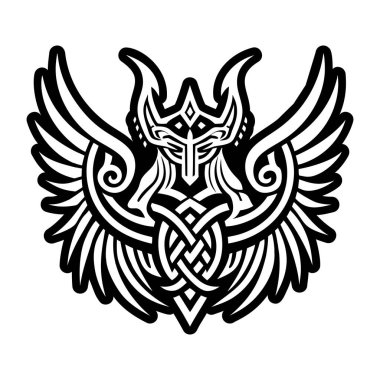 İskandinav Valkyrie dövme simgesi glifli