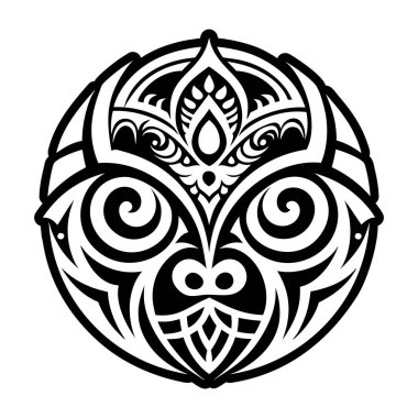 Polinezya dövmesinin doldurulmuş vektör simgesi