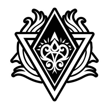 Kükürt üçgeni dövme simgesi biçiminde