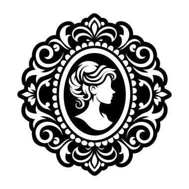 Kadınsı vintage dövme, glyph tarzı simge