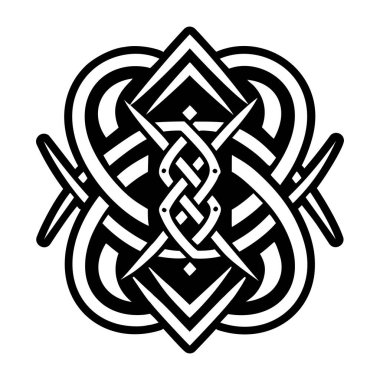 Siyah Kelt düğümü. Kelt süsü. düğüm