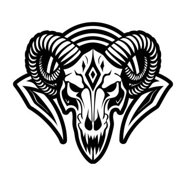 Keçi kafatası sembolünün doldurulmuş bir simgesi