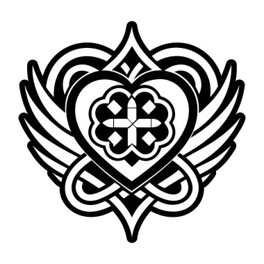 Katı bir kalp dövmesi simgesi