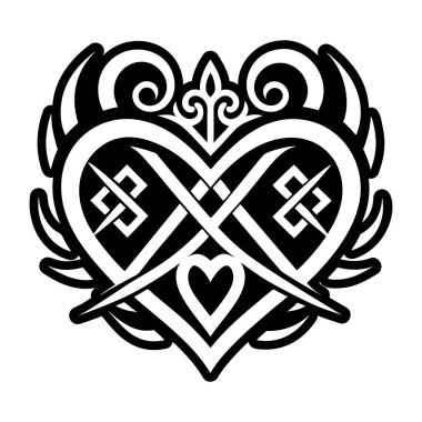 Dolu stil ile aşk dövme simgesi