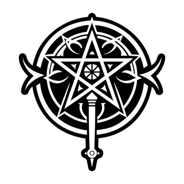 Sihirli değnek sembolünün doldurulmuş stil simgesi