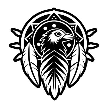 Mistik karga sembolünün doldurulmuş bir biçim simgesi