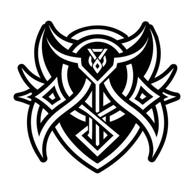 Dövme sembolü şeklinde savaşçı simgesi