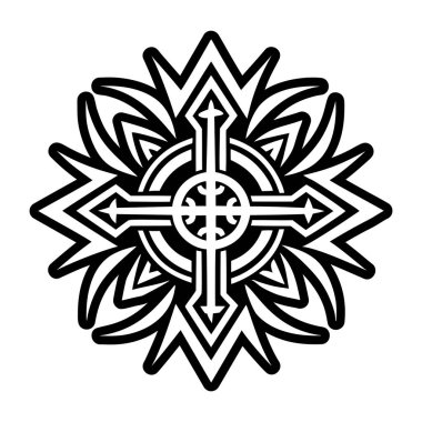 Güneş çapraz sembolünün katı biçim simgesi